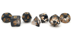 Old School 7 Piece DnD RPG Dice Set: Odyssey - Black