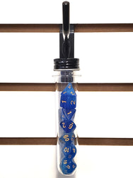 Old School 7 Piece DnD RPG Dice Set: Odyssey - Blue