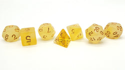 Old School 7 Piece DnD RPG Dice Set: Odyssey - Yellow