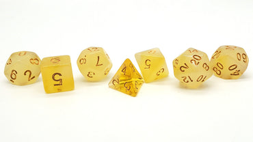 Old School 7 Piece DnD RPG Dice Set: Odyssey - Yellow