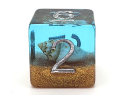 Old School 7 Piece DnD RPG Dice Set: Infused - Beach Party - Sunken Treasure