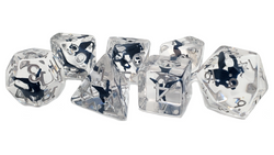 Old School 7 Piece DnD RPG Dice Set: Infused - Blue Pegasus