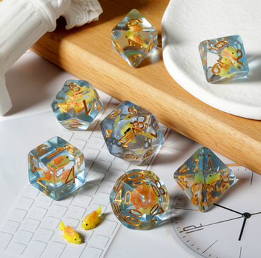Resin Dice Set: Goldfish