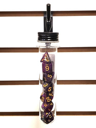 Old School 7 Piece DnD RPG Dice Set: Galaxy - Purple & Black