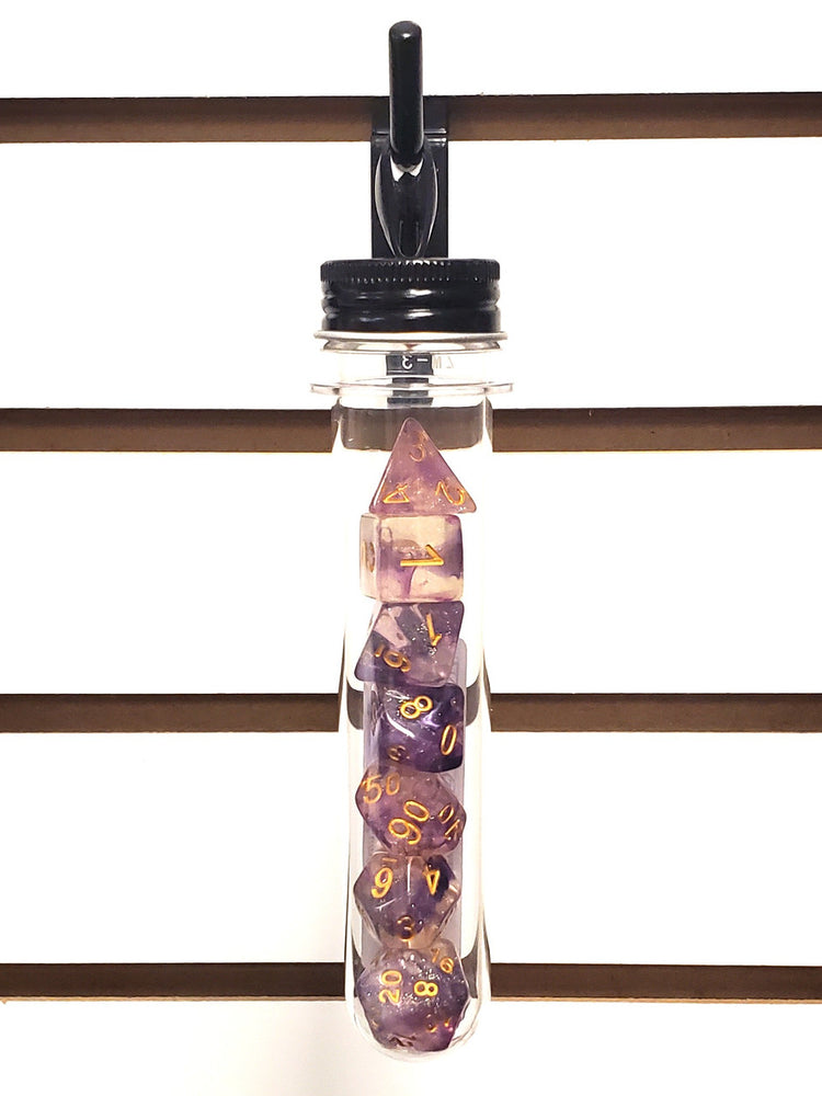 Old School 7 Piece DnD RPG Dice Set: Luminous - Radiant Iris