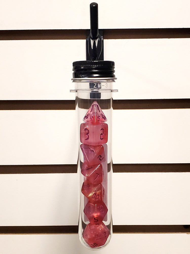 Old School 7 Piece DnD RPG Dice Set: Galaxy - Rose Sky