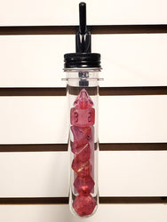 Old School 7 Piece DnD RPG Dice Set: Galaxy - Rose Sky