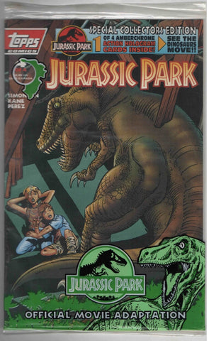 Jurassic Park #4 1993 Topps Comics Polybagged w Hologram Card
