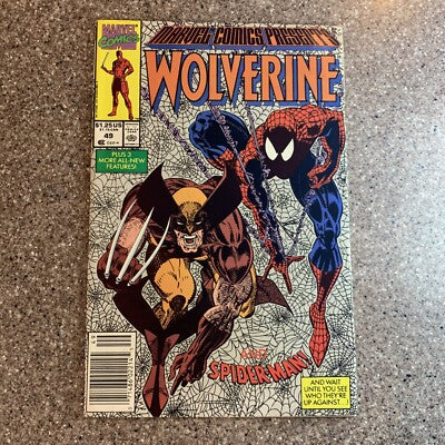 1990 ISSUE #49 WOLVERINE "WOLVERINE AND SPIDER-MAN" NEWSSTAND VARIANT