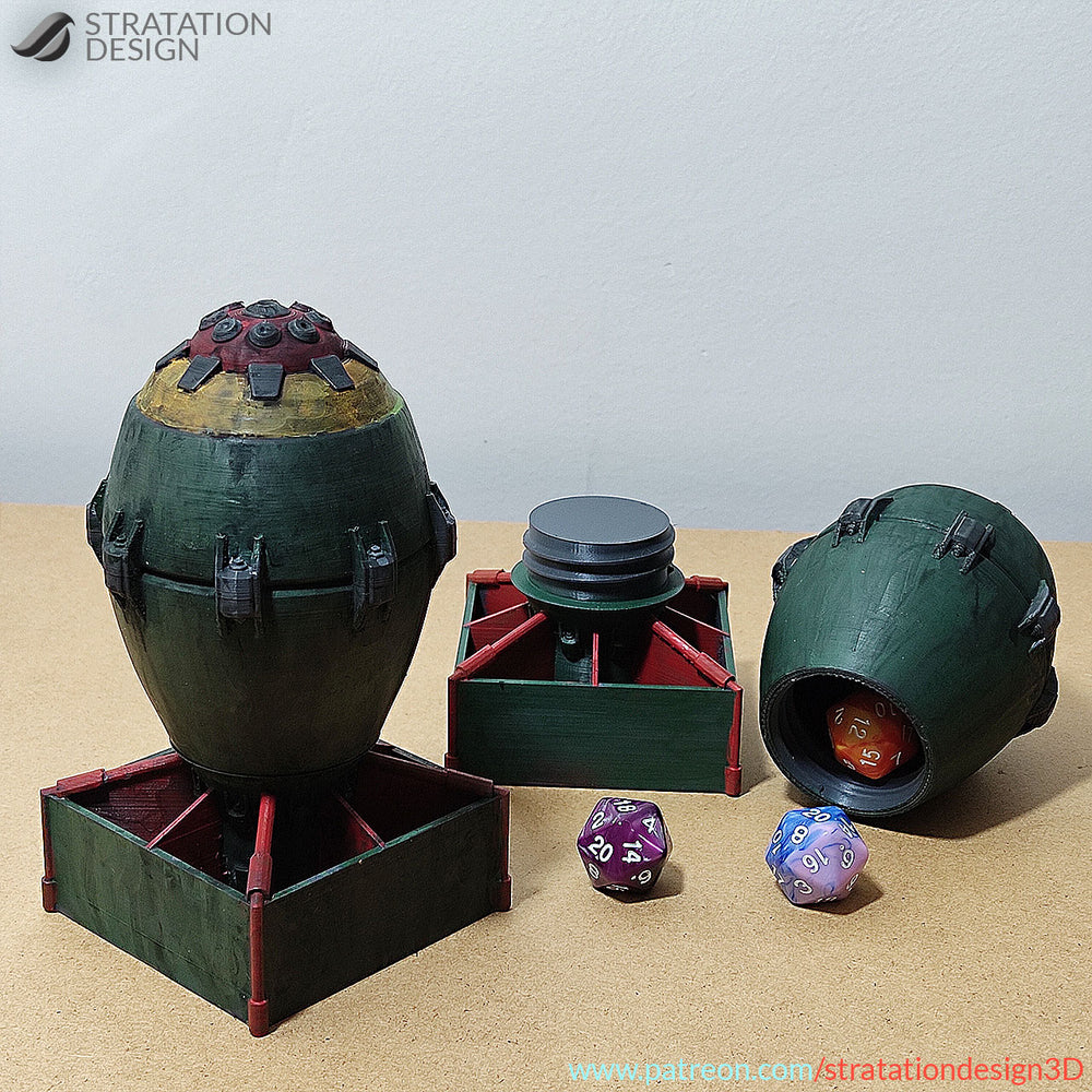 3D Printed Nuke shaped Dice Holder