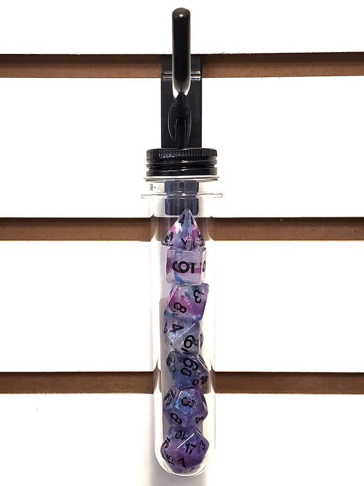 Old School 7 Piece DnD RPG Dice Set: Luminous - Silver Stream
