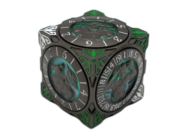 Old School Dice: 7 in 1 Dice Spinner: Dice Goblin - Matte Black w/ Green