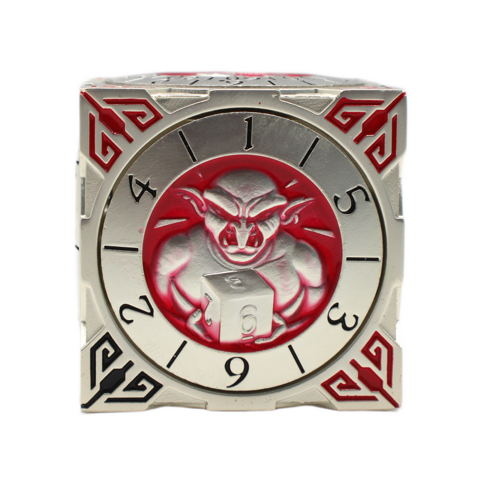 Old School Dice: 7 in 1 Dice Spinner: Dice Goblin - Silver w/ Red