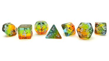 Old School 7 Piece DnD RPG Dice Set: Gradients - Springtime Blossom