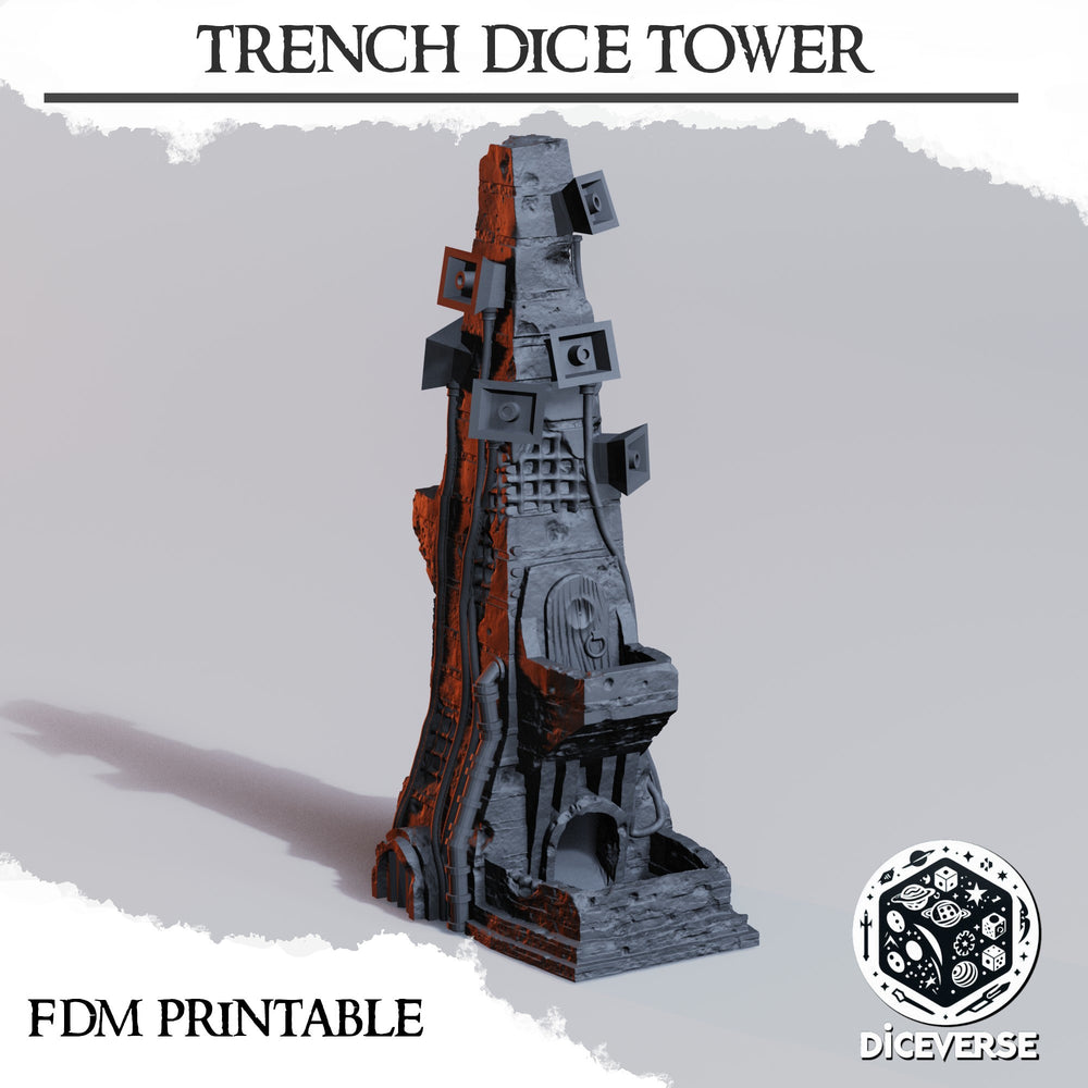 3D Printed Trench Dice Tower