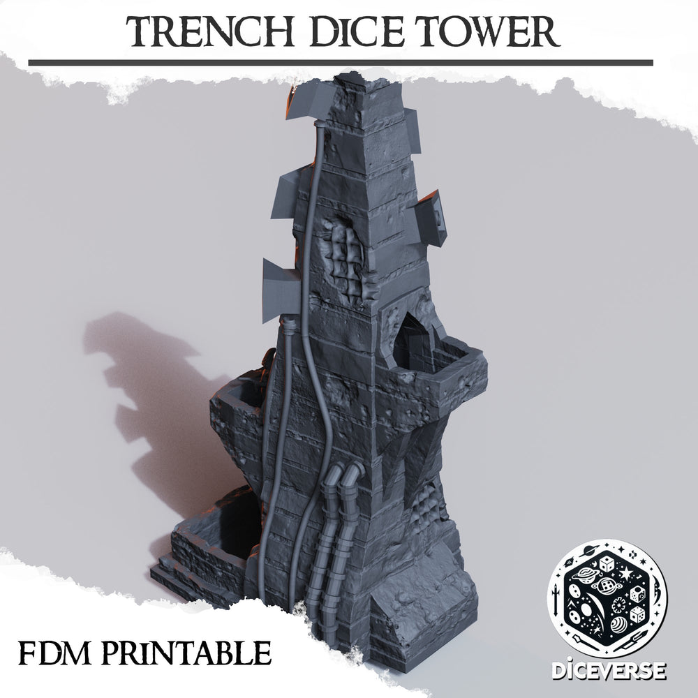 3D Printed Trench Dice Tower