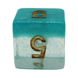 Old School 7 Piece DnD RPG Dice Set: Luminous - Winter's Breath