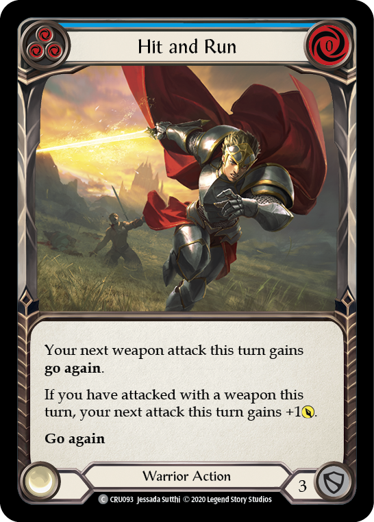 Hit and Run (Azul) [CRU093] (Crucible of War) 1.ª edición Rainbow Foil 
