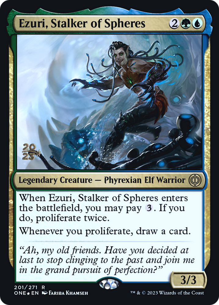 Ezuri, Stalker of Spheres [Phyrexia: Promociones de presentación de All Will Be One] 