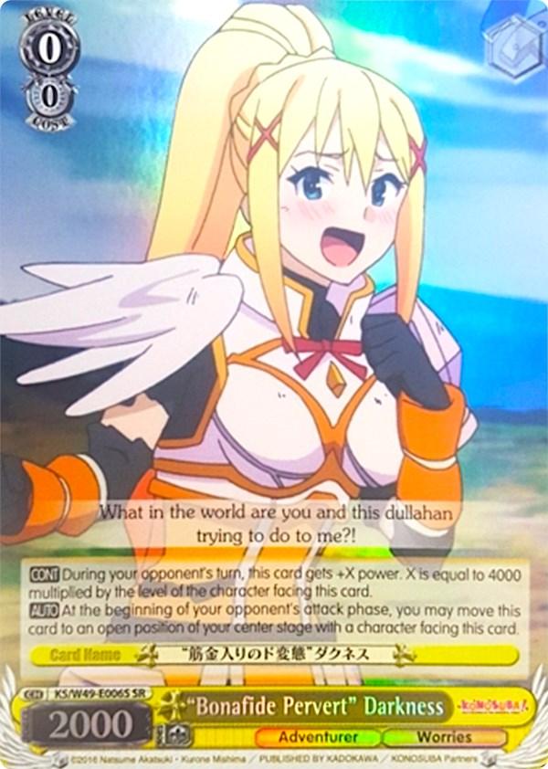"Bonafide Pervert" Darkness (KS/W49-E006S SR) [KonoSuba] - Blue Jay's Cauldron
