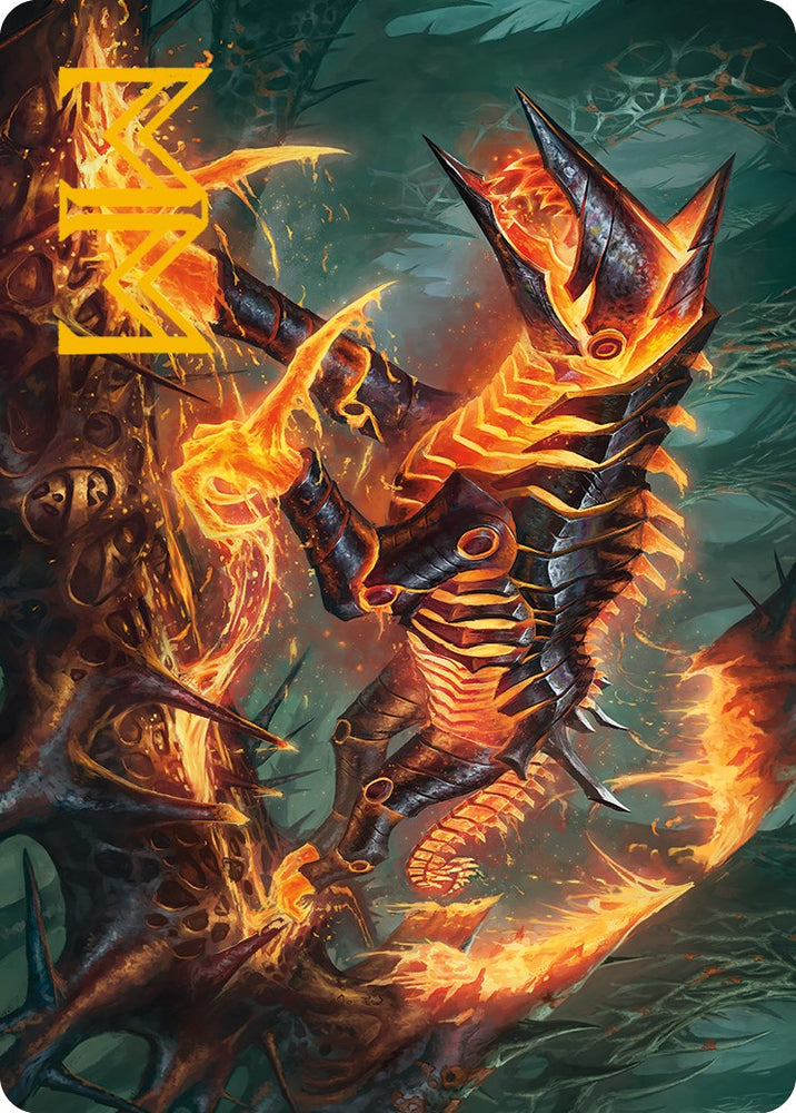 Tarjeta de arte Kuldotha Cackler (firma estampada en oro) [Phyrexia: All Will Be One Art Series] 