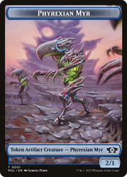 Phyrexian Myr // Ficha de dinosaurio de doble cara [Fichas de la Marcha de la Máquina] 