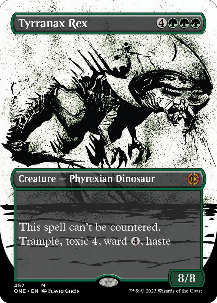 Tyrranax Rex (lámina de paso y compleat de icor sin fronteras) [Phyrexia: All Will Be One] 