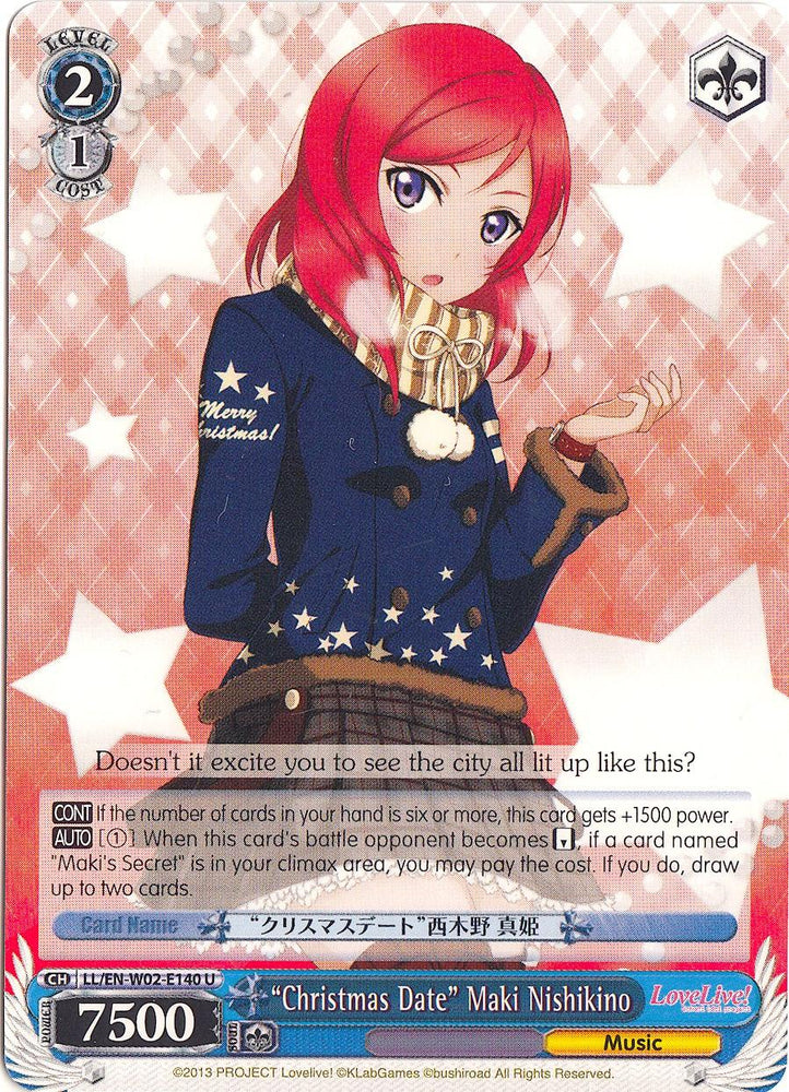 "Christmas Date" Maki Nishikino (LL/EN-W02-E140 U) [Love Live! DX Vol.2] - Blue Jay's Cauldron