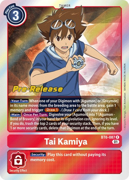 Tai Kamiya [BT6-087] [Tarjetas de prelanzamiento de doble diamante] 