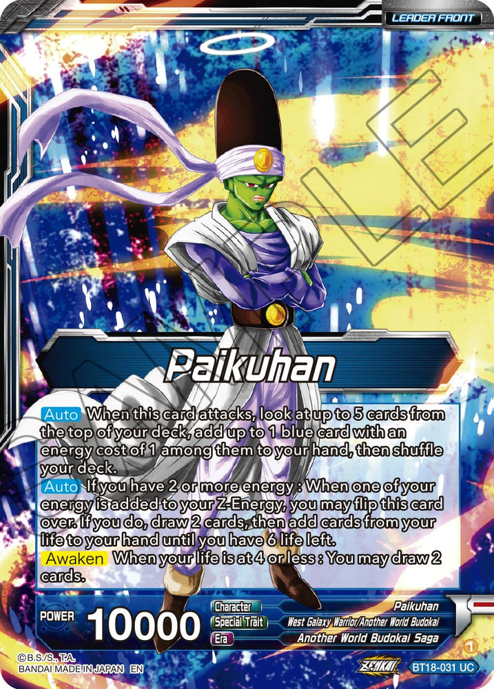 Paikuhan // Paikuhan, Guerrero de la Galaxia Occidental (BT18-031) [El amanecer de las Leyendas Z] 