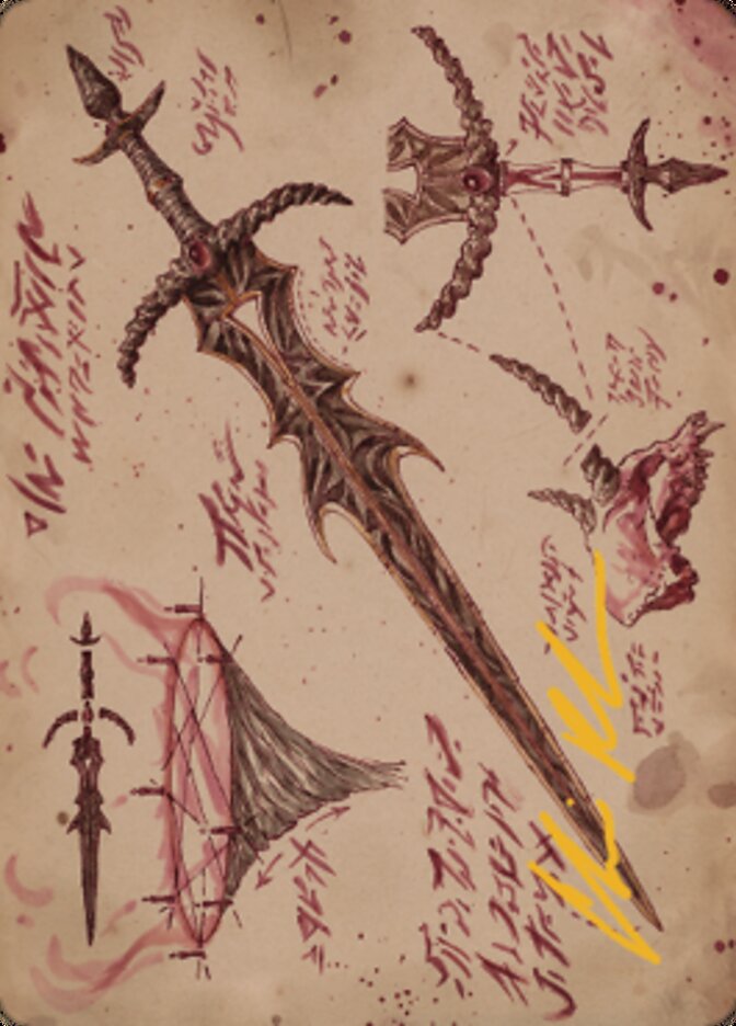 Tarjeta de arte Blackblade Reforged (firma estampada en oro) [Serie de arte de guerra de los hermanos] 