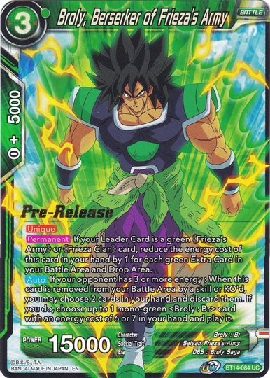 Broly, Berserker del ejército de Freezer (BT14-084) [Promociones de presentación de Cross Spirits] 