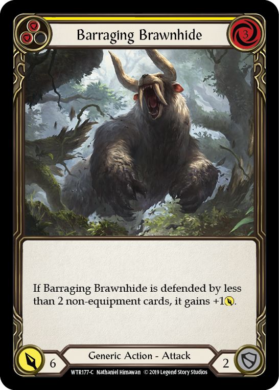 Barraging Brawnhide (Amarillo) [WTR177-C] (Bienvenido a Rathe) Lámina arcoíris con estampado alfa 
