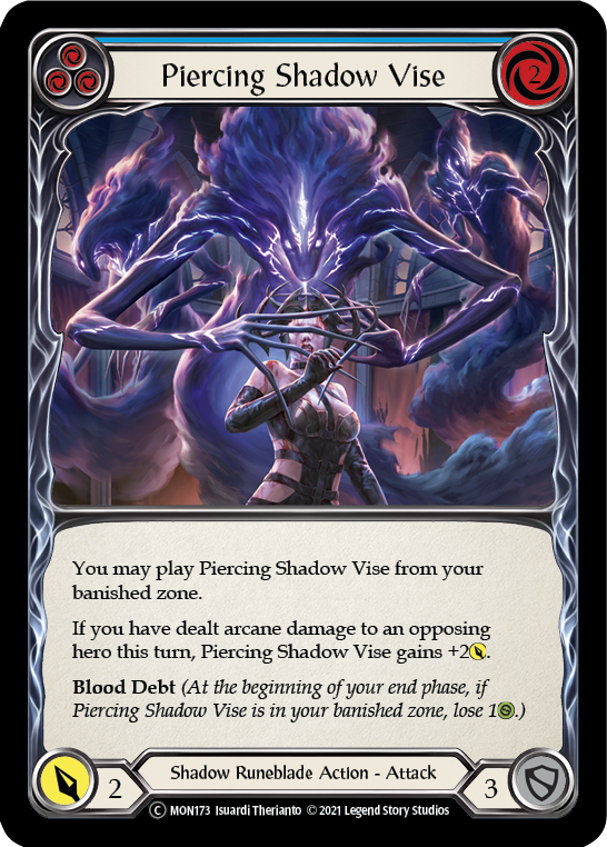 Piercing Shadow Vise (Azul) [U-MON173-RF] (Monarch Unlimited) Unlimited Rainbow Foil 