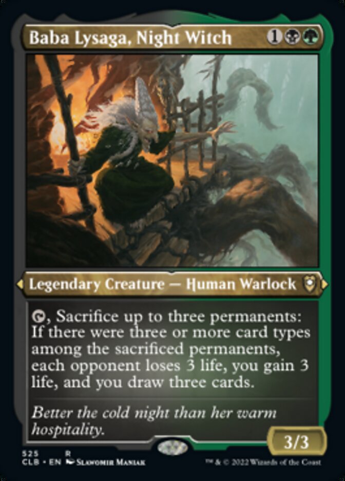 Baba Lysaga, Bruja Nocturna (Grabado en Aluminio) [Commander Legends: Batalla por Baldur's Gate] 