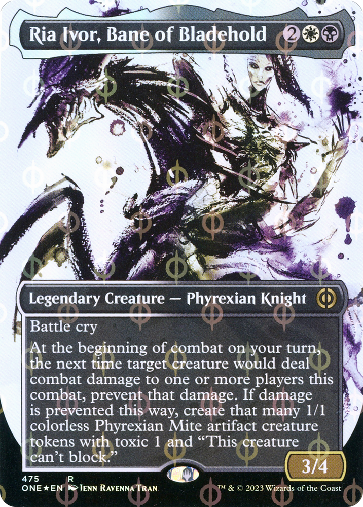 Ria Ivor, Bane of Bladehold (Borderless Icor Step-and-Compleat Foil) [Phyrexia: All Will Be One] 