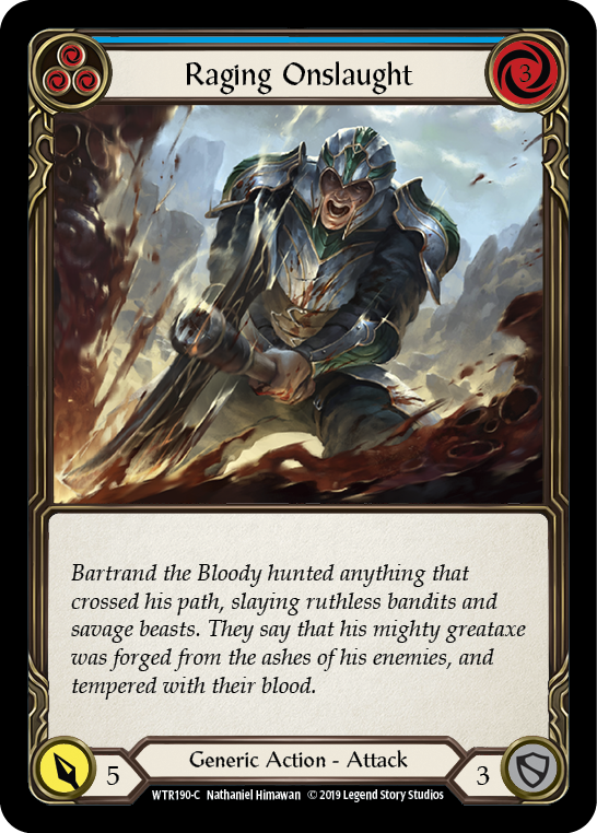 Raging Onslaught (Azul) [WTR190-C] (Bienvenido a Rathe) Lámina arcoíris con impresión alfa 