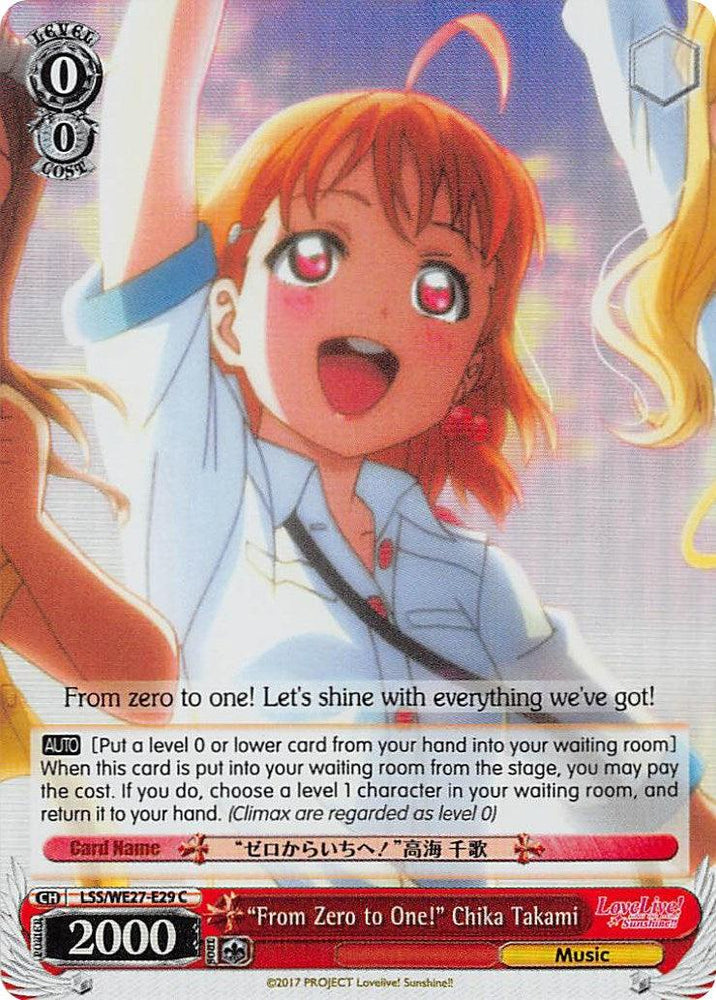 "From Zero to One!" Chika Takami (LSS/WE27-E29 C) (Parallel Foil) [Love Live! Sunshine!! Extra Booster] - Blue Jay's Cauldron