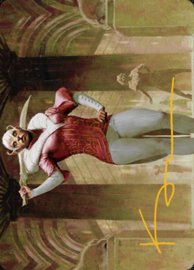 Tarjeta de arte asistente del mago (firma estampada en oro) [Streets of New Capenna Art Series] 