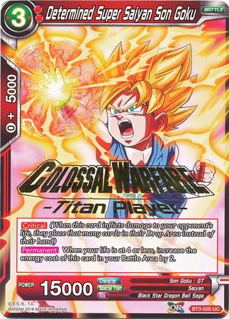 Determinado Super Saiyan Son Goku (Jugador Titán estampado) (BT3-005) [Cross Worlds] 