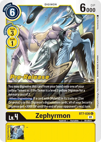 Zephyrmon [BT7-036] [Tarjetas de prelanzamiento de la próxima aventura] 