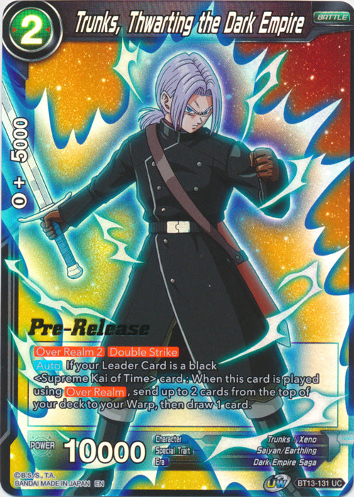 Trunks, frustrando el Imperio Oscuro (BT13-131) [Promociones de presentación de Supreme Rivalry] 
