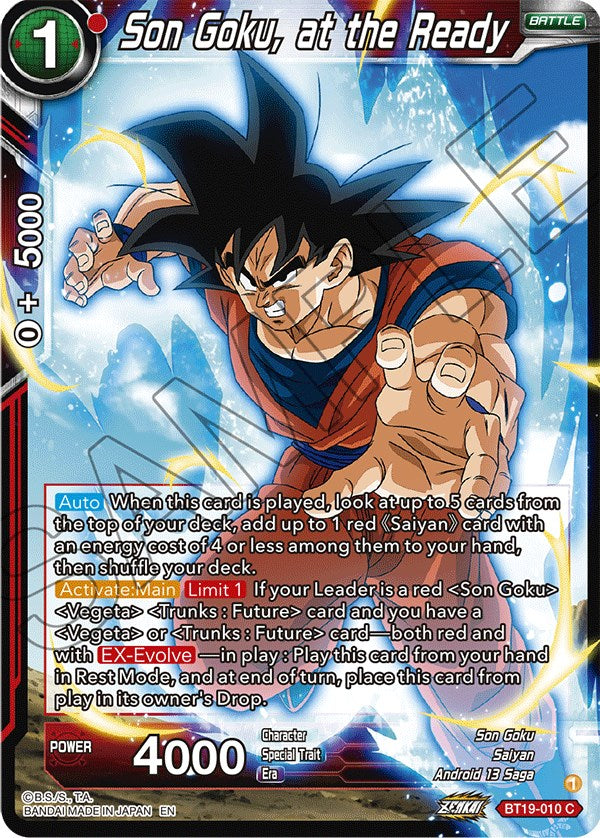 Son Goku, listo (BT19-010) [La ambición del luchador] 
