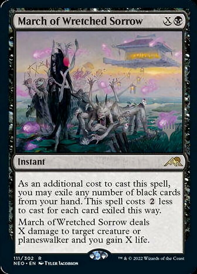March of Wretched Sorrow (paquete promocional) [Kamigawa: Neon Dynasty Promos] 