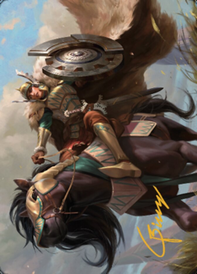 Tarjeta artística de la luz del Caballero del Alba (firma estampada en oro) [Serie de arte Dominaria United] 