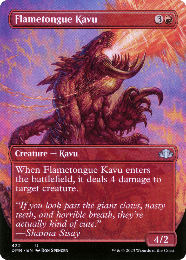 Flametongue Kavu (Arte alternativo sin fronteras) [Dominaria Remastered] 