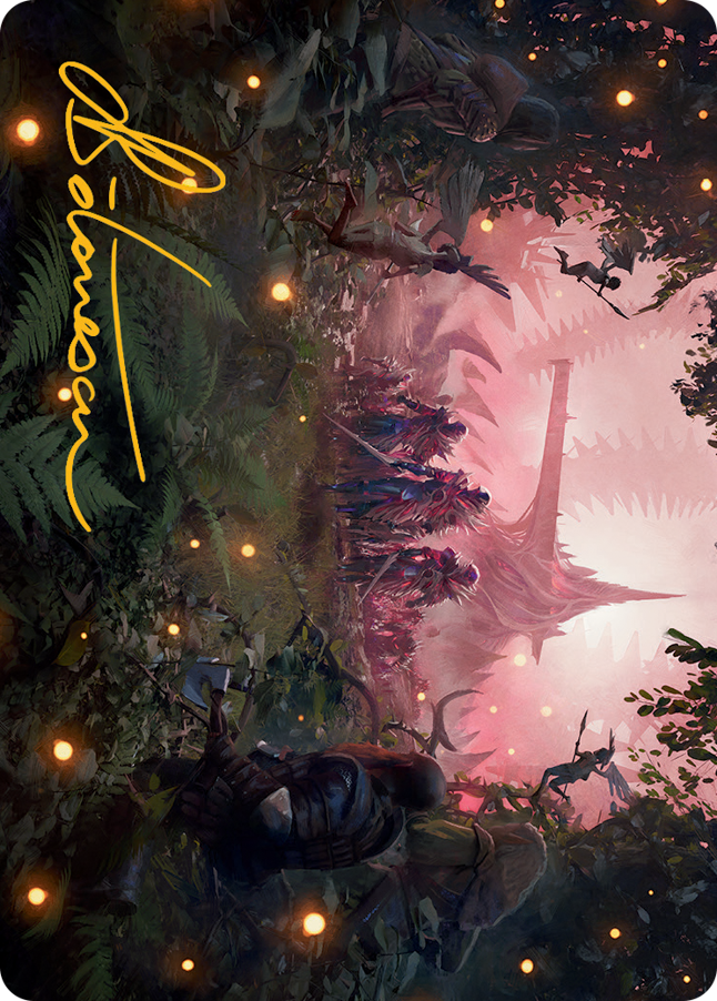 Tarjeta artística Invasion of Eldraine (firma estampada en oro) [Serie artística March of the Machine] 
