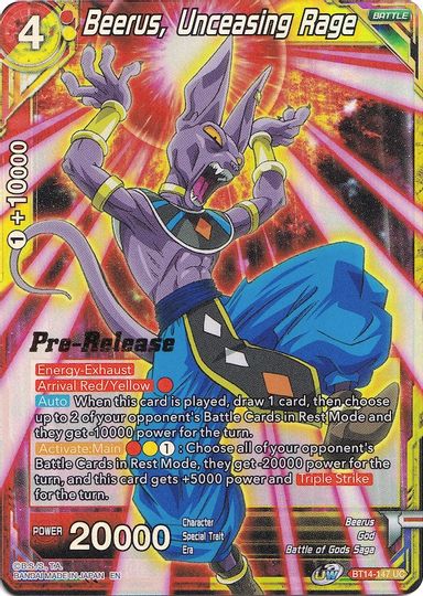 Beerus, ira incesante (BT14-147) [Promociones de presentación de Cross Spirits] 