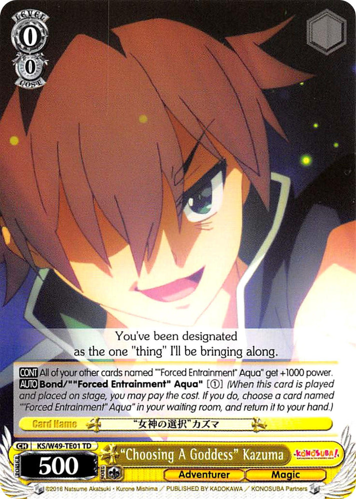 "Choosing A Goddess" Kazuma (KS/W49-TE01 TD) [KonoSuba] - Blue Jay's Cauldron
