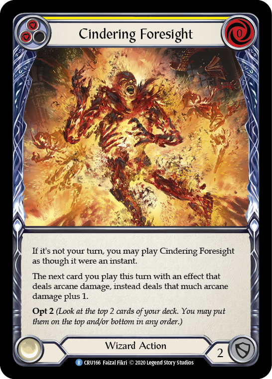 Cindering Foresight (Amarillo) [CRU166] (Crucible of War) 1.a edición Rainbow Foil 